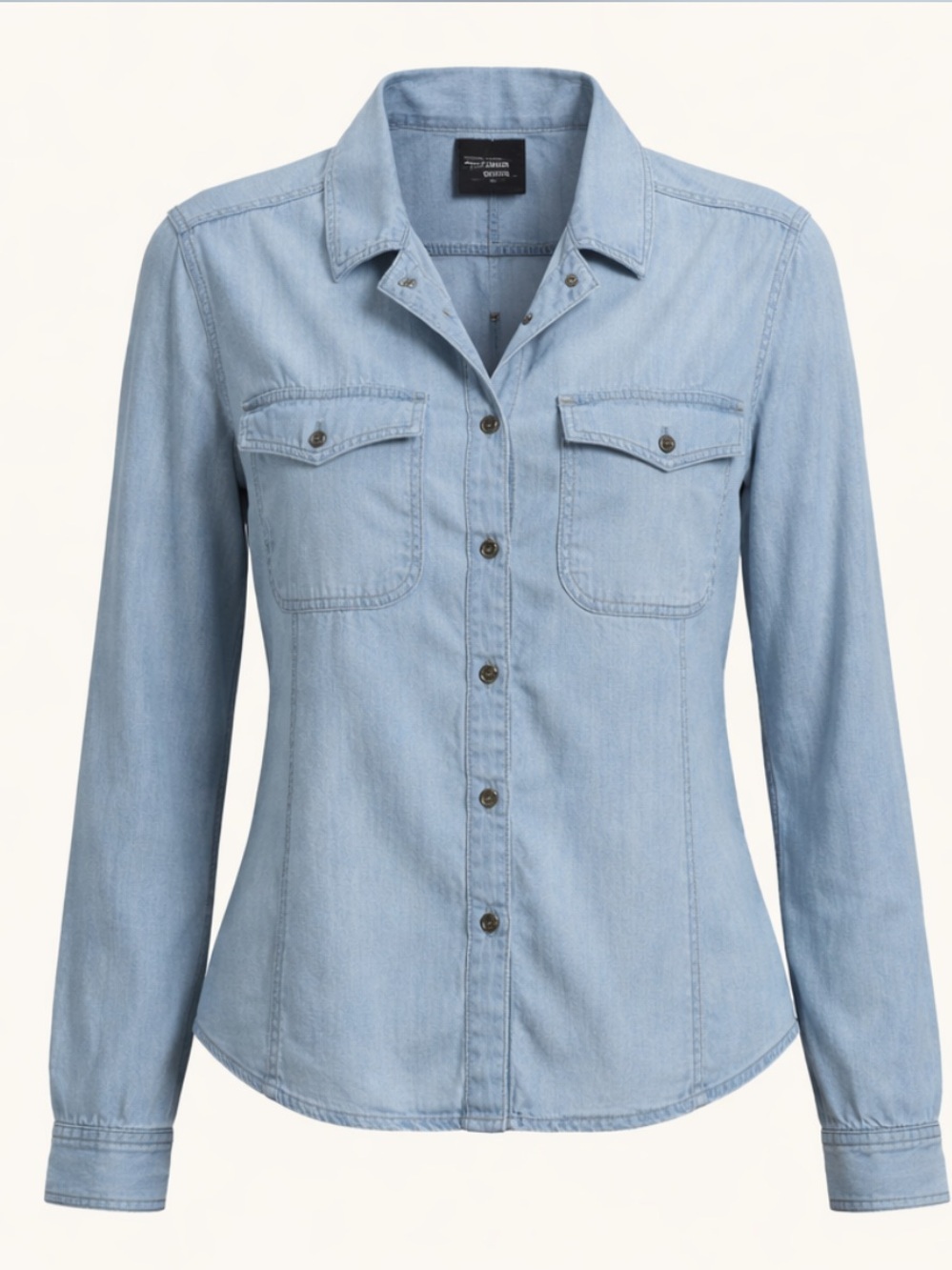 Vintage Lizwear Button Down Denim Shirt - Size Large - 100% Cotton